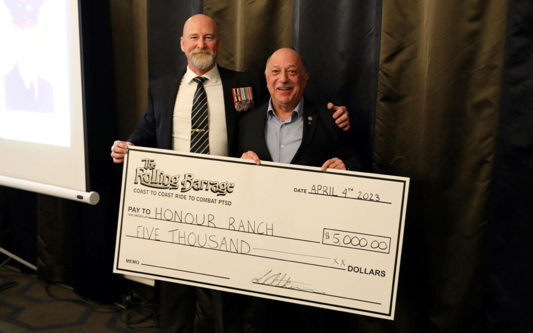 The Rolling Barrage Donates to Honour Ranch – April 2023